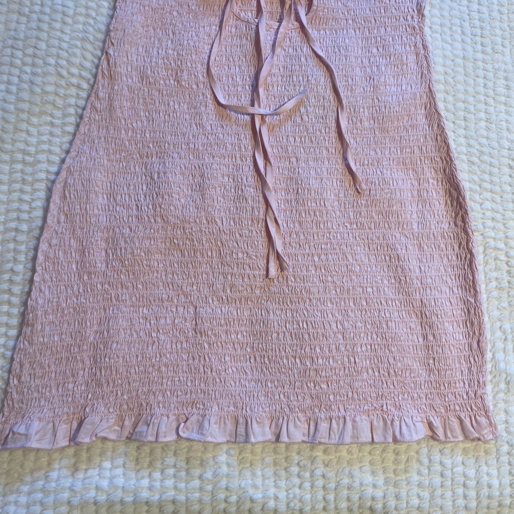 Free People | Lyla Smocked Open Back Strappy Mini Dress in Pink Chalk | NWT - Picture 11 of 16